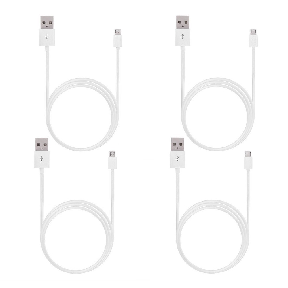 White Android USB Charger Cable , 1.2M 4FT Micro USB Cable